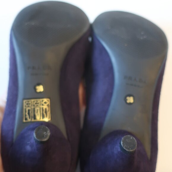 Womens Prada Purple Suede Kitten Heel Pumps 36 US/6 * - Picture 9 of 11
